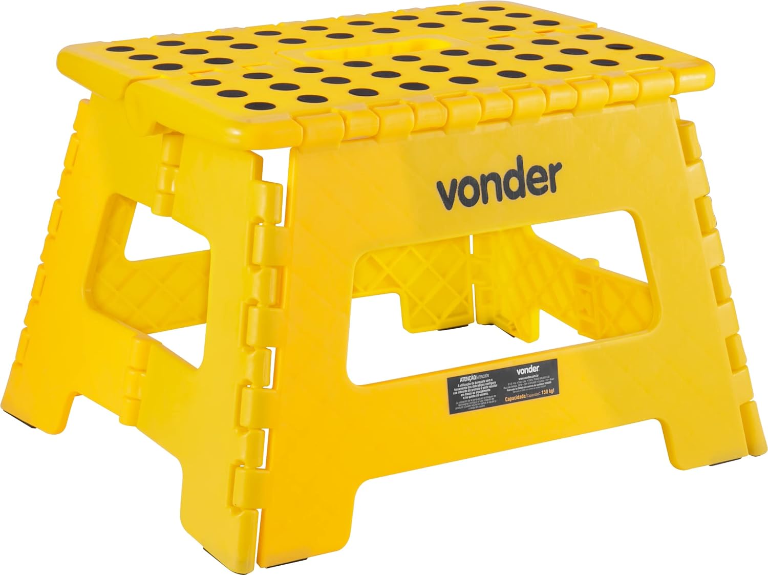 Vonder Banqueta Plastica Dobravel AMARELA 22D x 35W x 28H