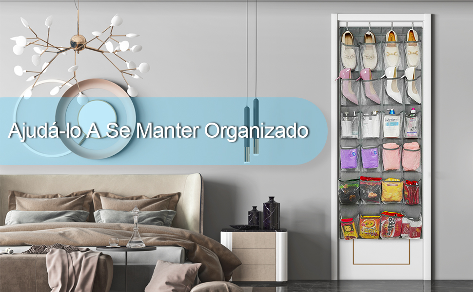 Sapateira de parede, organizador de sapatos suspenso sobre a porta, 