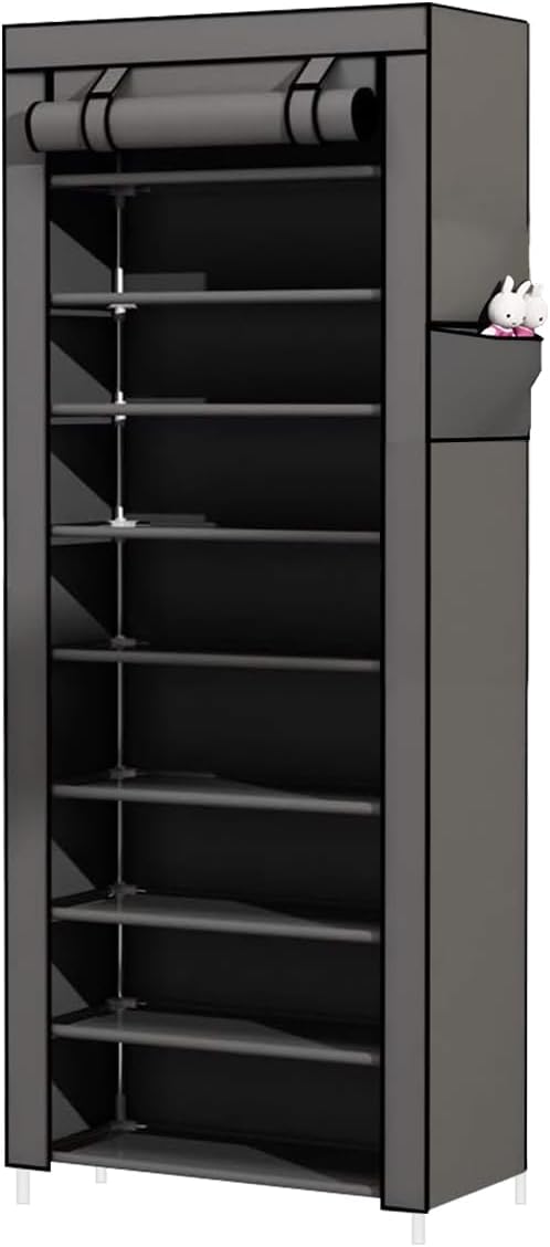 1744766467 927 Porta Sapatos Sapateira Armario Organizador Dobravel 9 Prateleiras Resist CorCinza