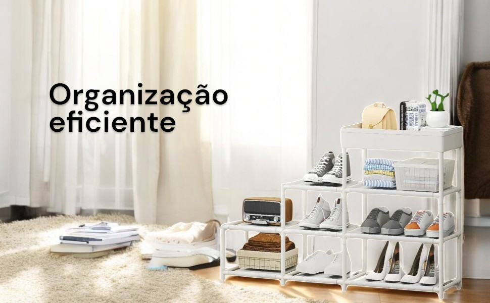 sapateira 4 andares; organizador de sapatos; sapateira multiuso; armazenamento de calçados;