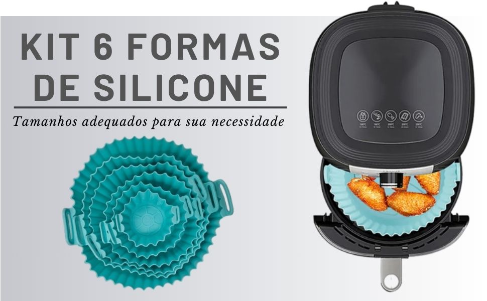 forma para air fryer, forma silicone para fritadeira eletrica, forma fritadeira eletrica