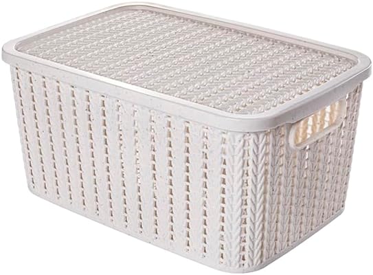 Caixa 4 7 L com Tampa Trama Plasutil Branco
