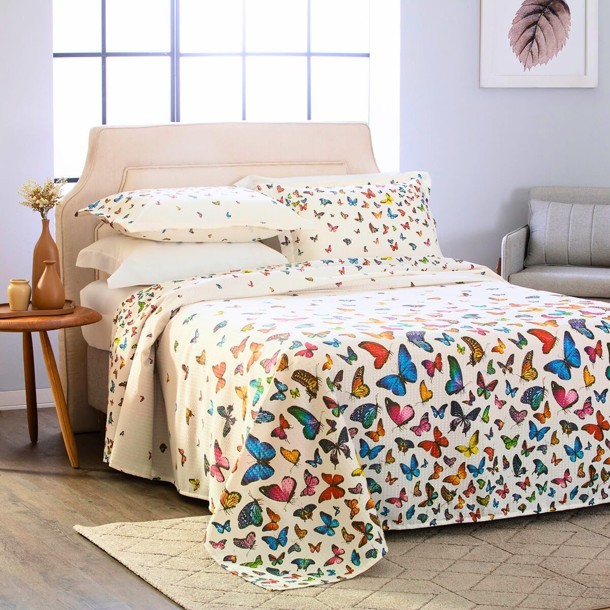 Colcha Piquet Firenze Estampada King– Leveza Estilo e Qualidade Acompanha