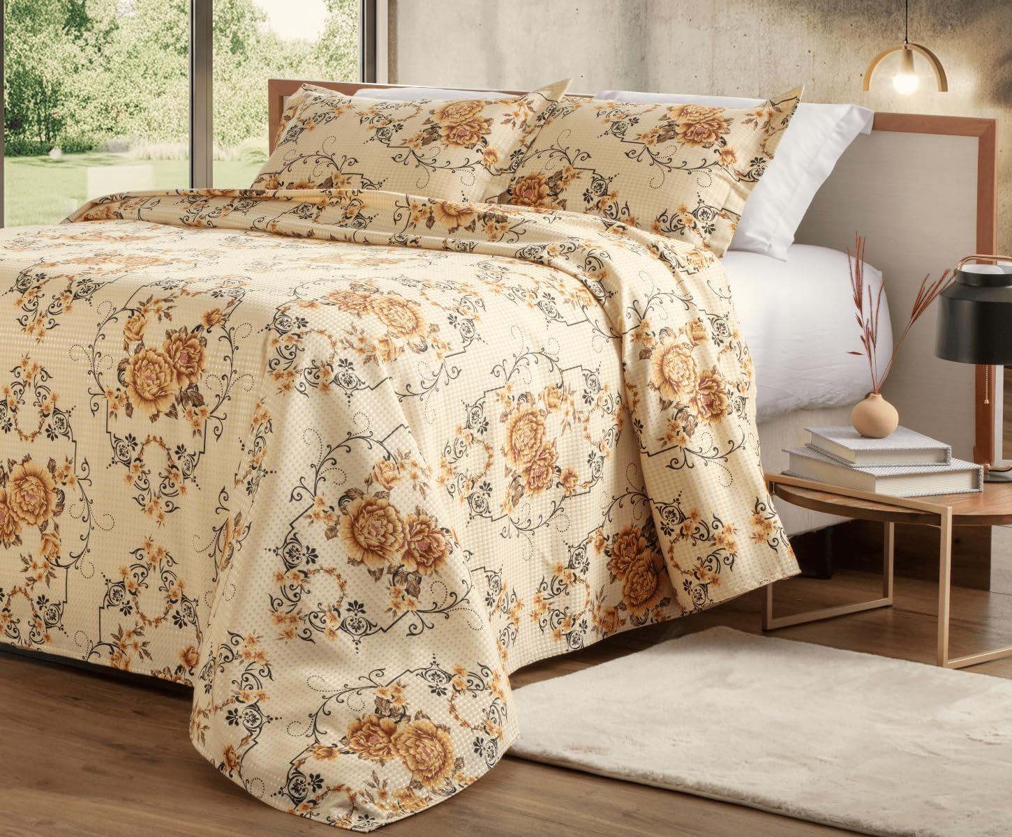 Colcha Piquet Firenze Estampada Queen– Leveza Estilo e Qualidade Acompanha