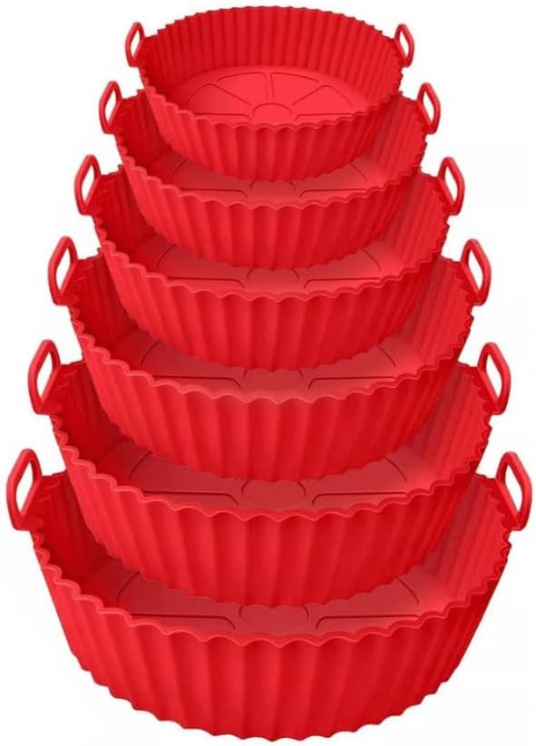 Conjunto de 6 Formas de Silicone Antiaderente para Air Fryer