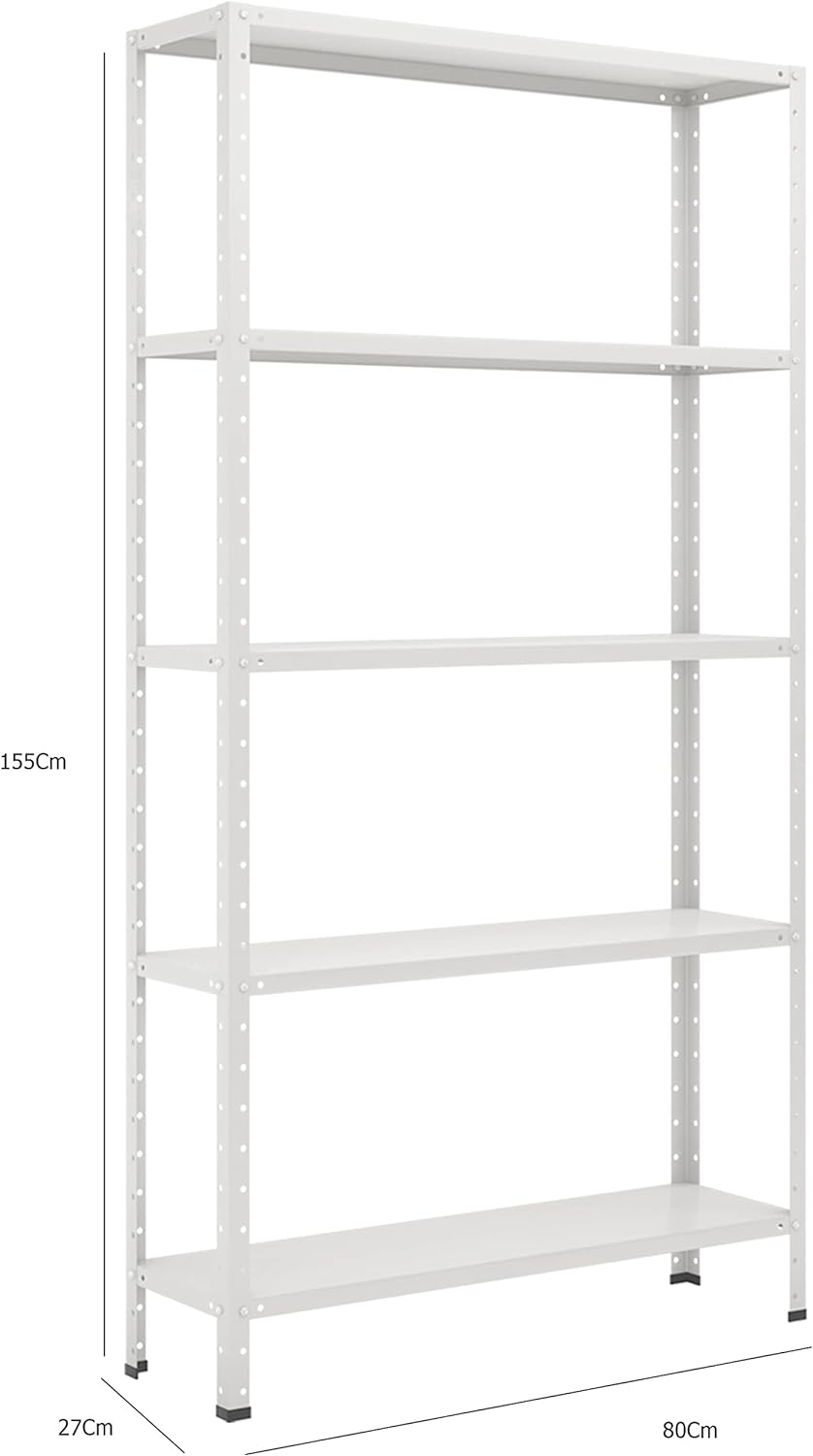 Estante 5 Prateleiras Aco 155x80x27 Bipartida Branca 10089