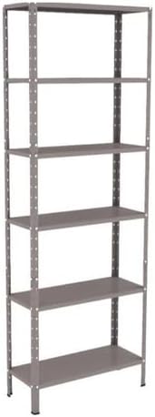 Estante 6 Prateleiras De Aco Livros Quarto Cozinha Cor Cinza