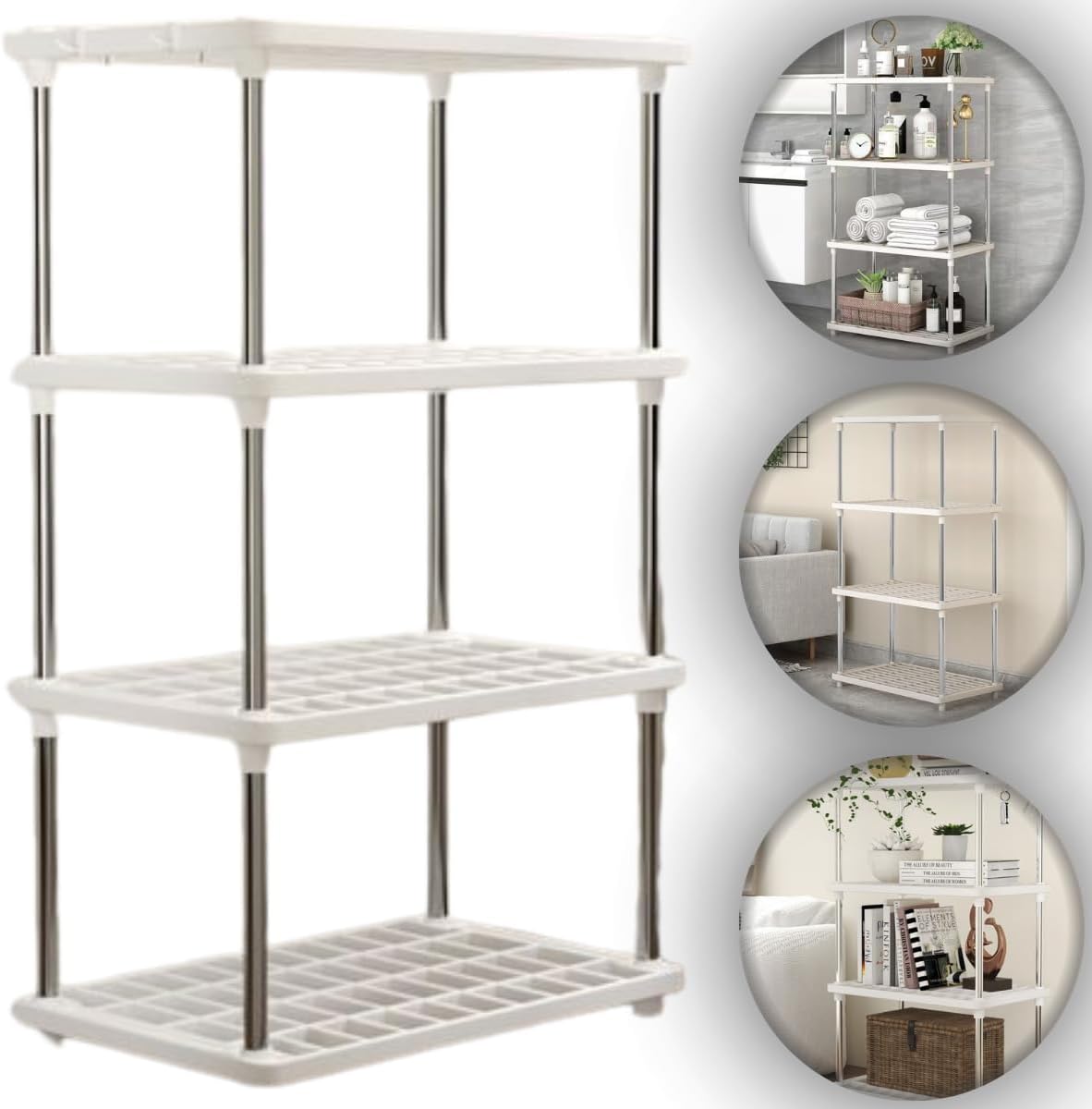 Estante Multiuso 4 Andares Prateleira Modular Organizadora Rack Armario Cozinha