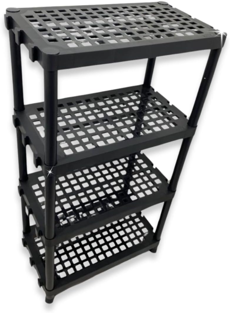 Estante Organizadora Multiuso com 4 Prateleiras Modular Reforcada Preta