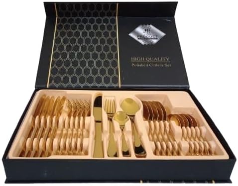 Faqueiro Inox Gold 24 Pecas Premium com Caixa SISI7