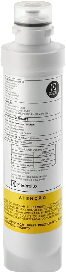 FiltroRefil Original de Agua para Purificador Electrolux PE11BPE11XPC41BPC41XPH41BPH41X