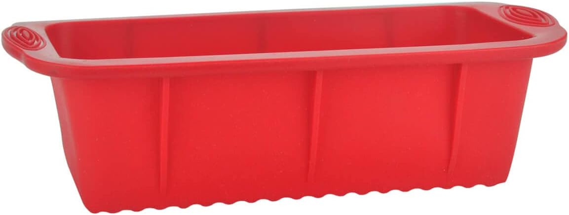 Forma De Silicone Retangular Bolo Pao Pudim Torta Original VERMELHA