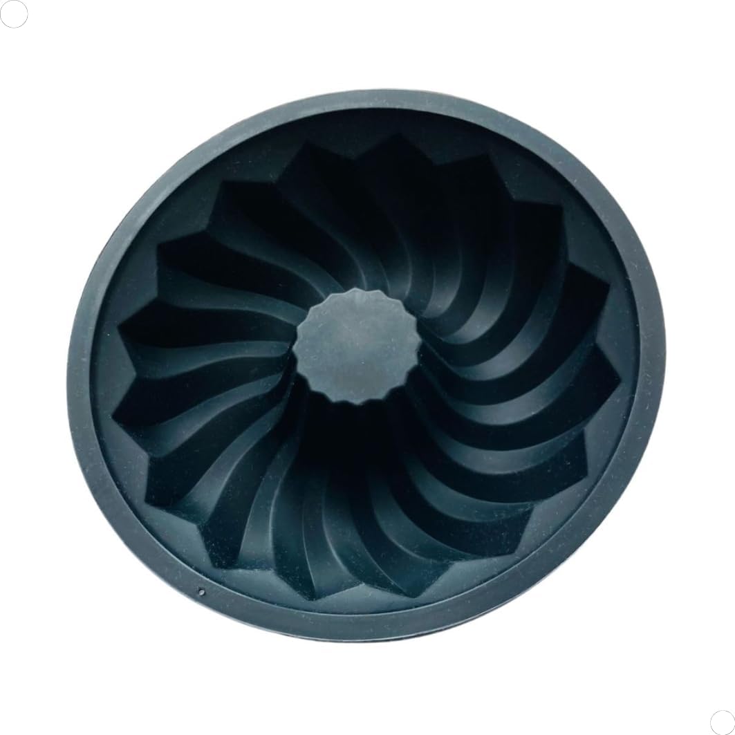 Forma de Silicone Redonda Preta 26 cm Para Pudim Flan