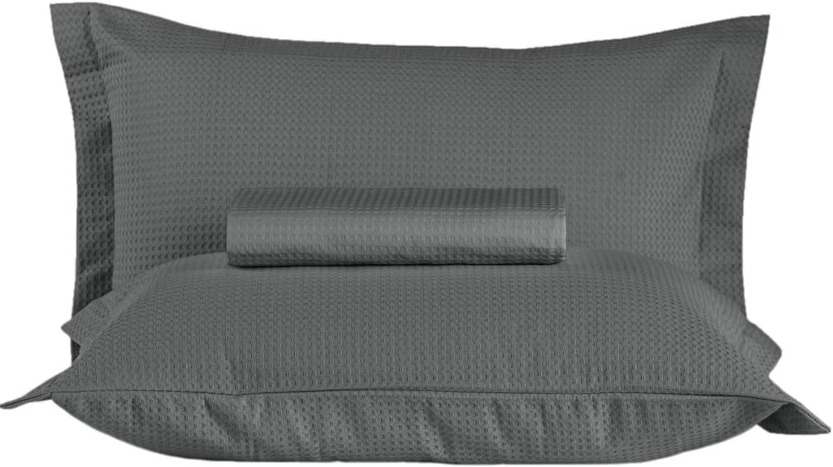 Kit Colcha Queen Algodao Piquet Genova Cores Teka 3 Pecas