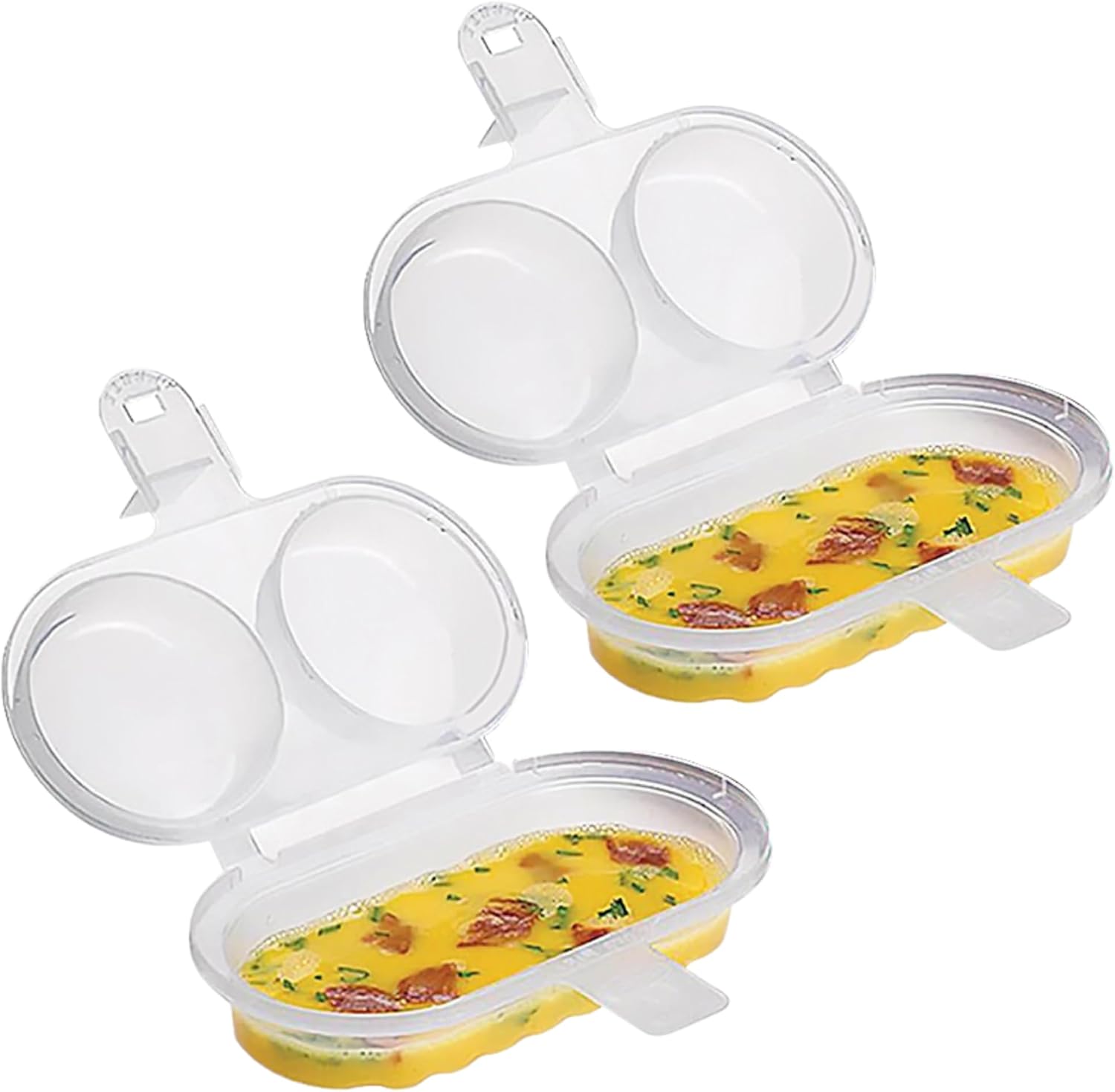 Kit com 2 Omeleteiras e Formas de Ovos para Microondas