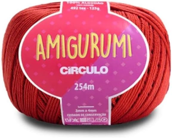 Linha de croche Amigurumi Circulo 254m vermelho