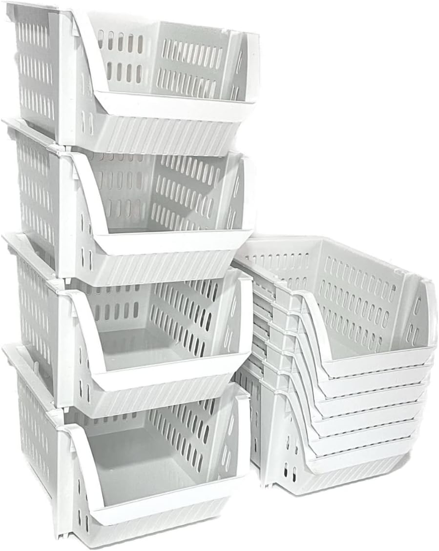 Mini Cesto Organizador Empilhavel 12 Pecas Branco