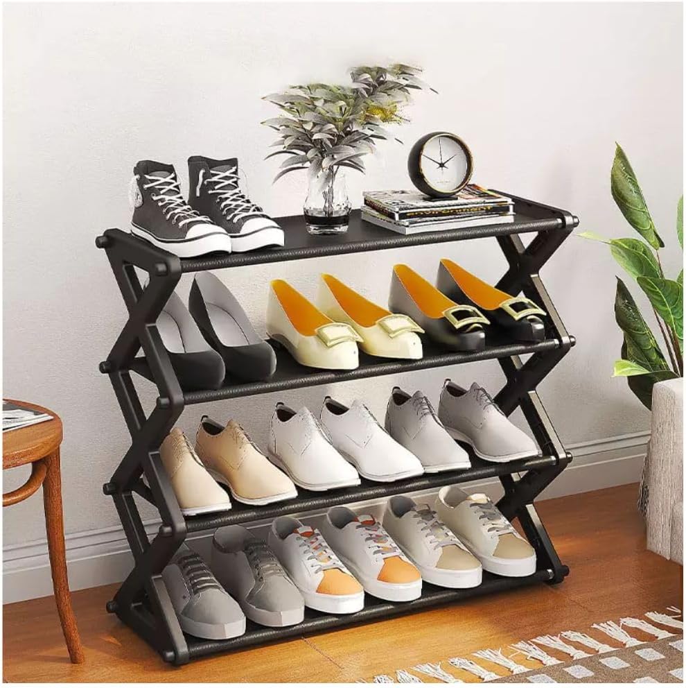 Rack Organizador de Sapatos Livros Sapateira 4 Andares Preto