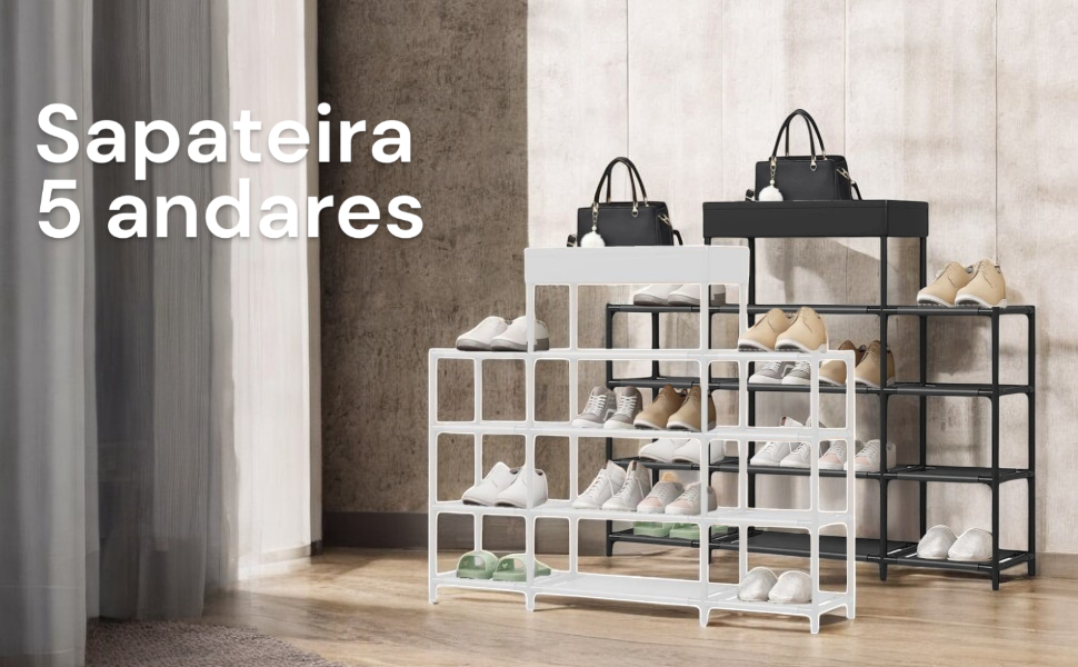Sapateira 5 andares; organizador de sapatos; sapateira multiuso; armazenamento de calçados;
