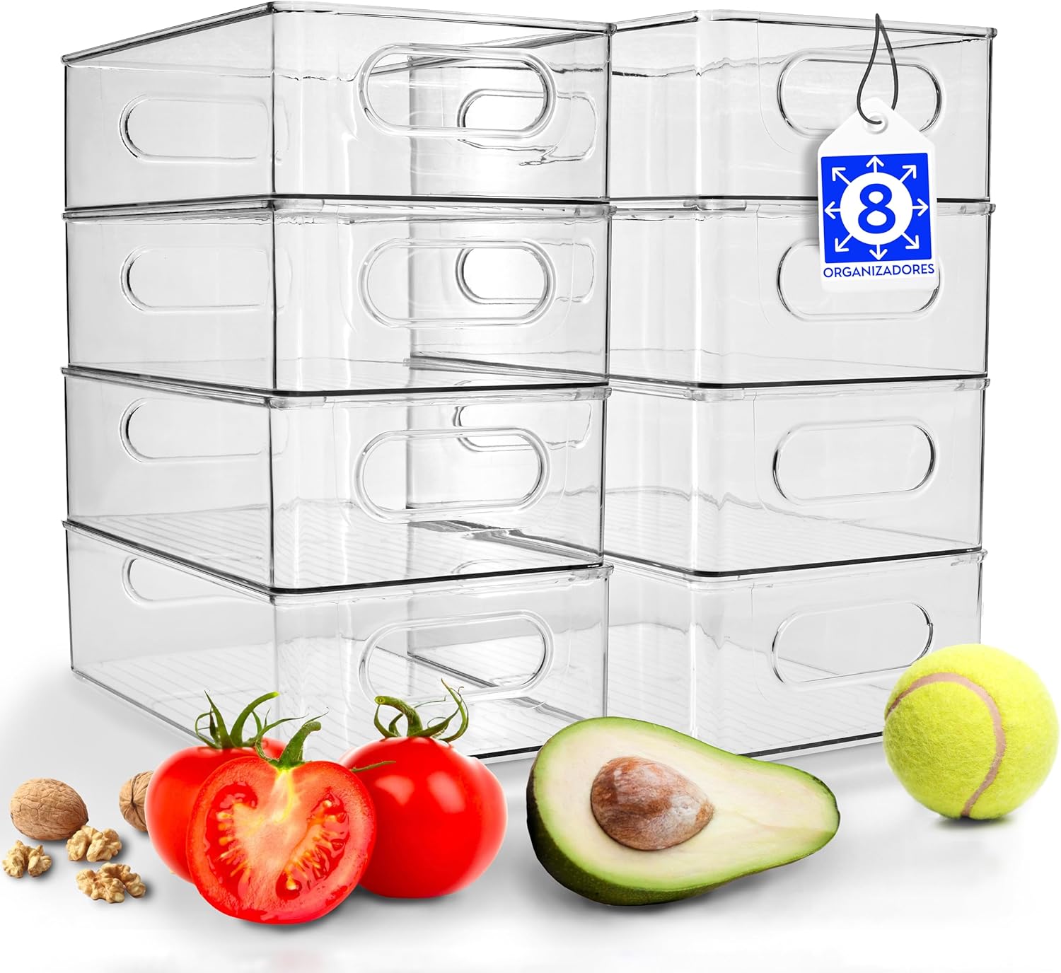 TENDEN Kit Organizador Acrilico Empilhavel Multiuso 8 unidades Para