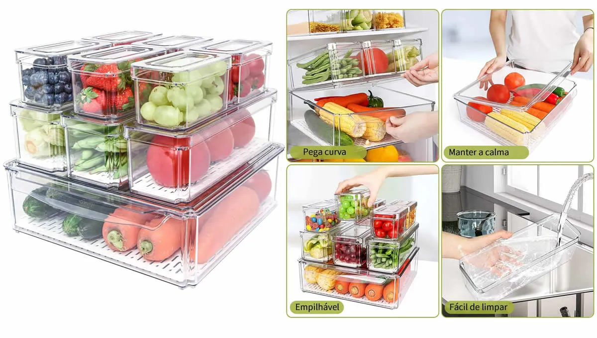 Transforme sua geladeira com organizadores práticos e duráveis