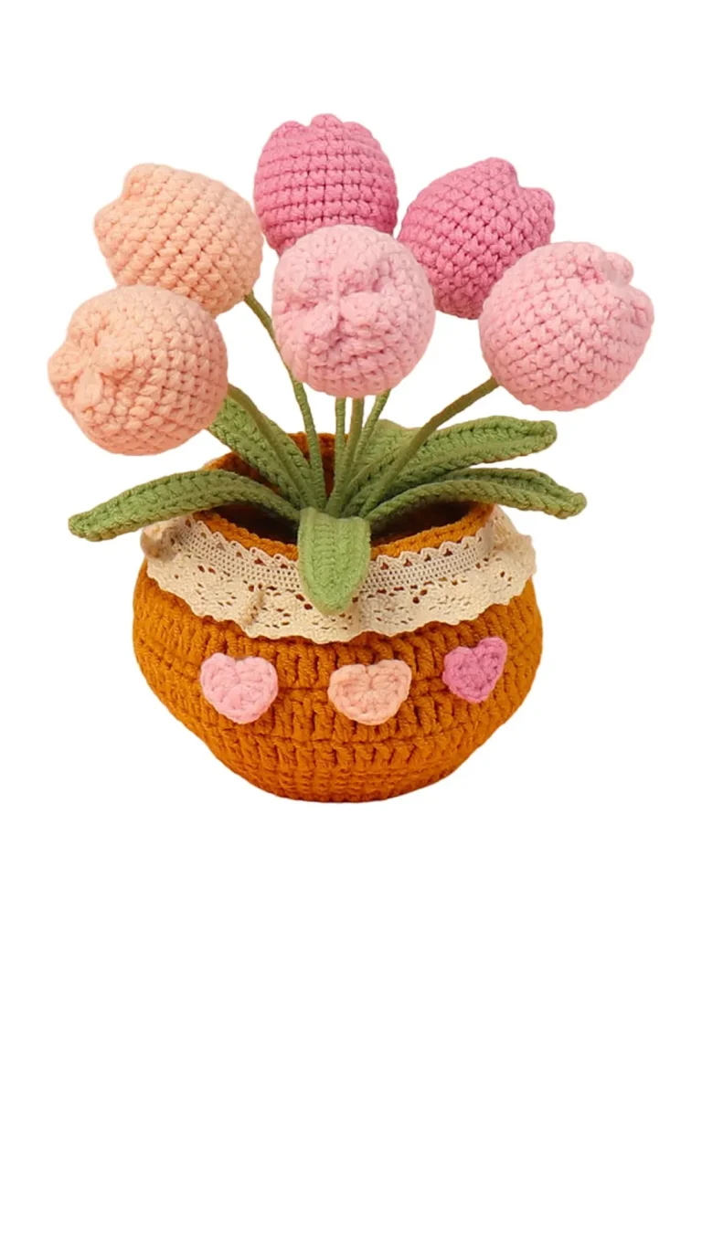 Tulipas de flores de crochê