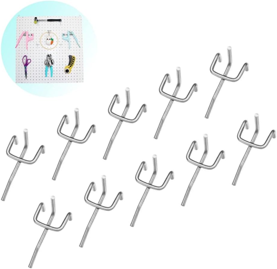 10 Ganchos Em Metal Para Pegboard Expositor Painel Organizador
