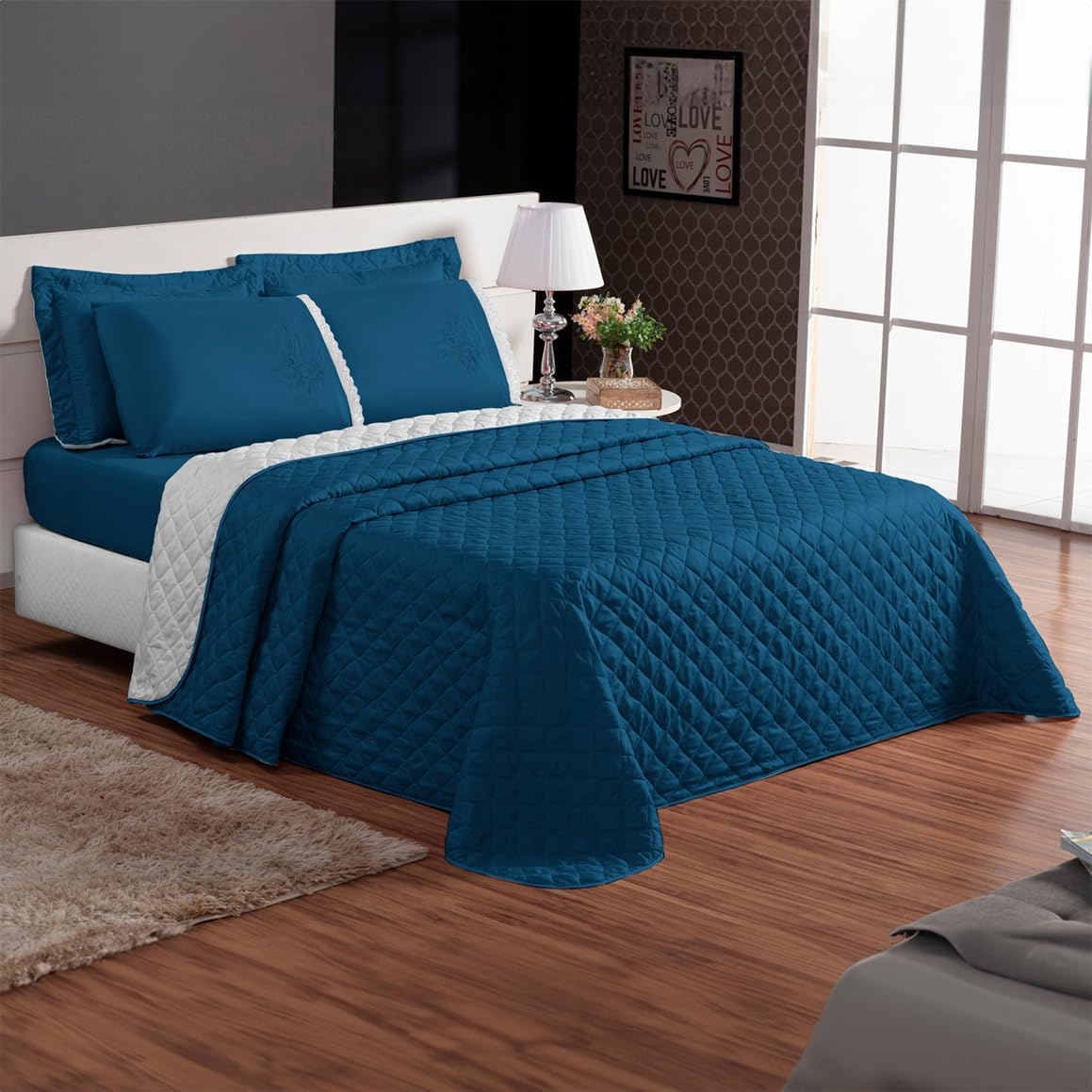 1748192821 465 Cobre Leito Colcha para Cama de Casal Queen Dupla face