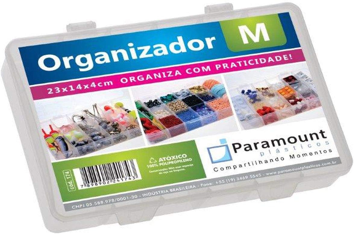 Box Organizador M 23x14x4 Cristal 01 Unidade Paramount Incolor