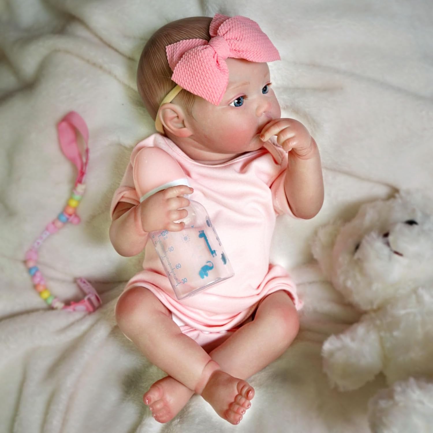 Brastoy Bebe Reborn Boneca Pintado Silicone Realista Menina Rosa Original