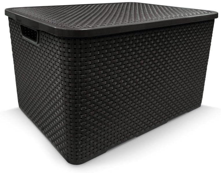CAIXA ORGANIZADORA RATTAN 20L PRETA
