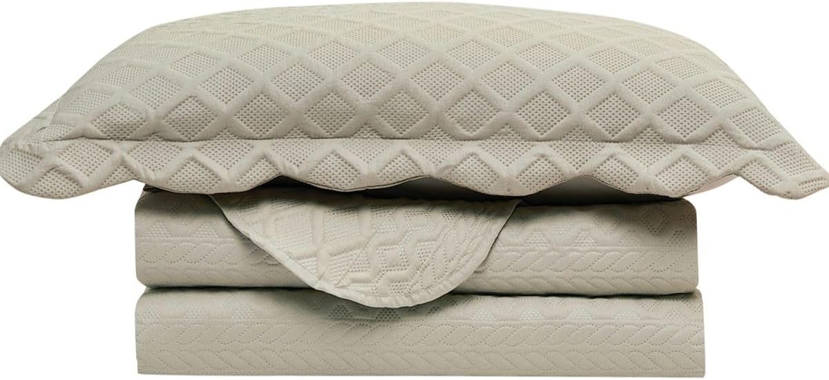 COLCHA ILUSION ORLA QUEEN 240x260 BEGE
