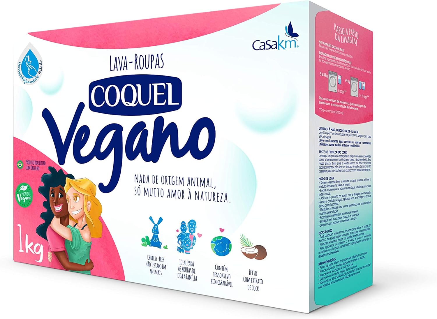 Casa Km Lava Roupas Em Po Coquel Vegano 800Gr Casa