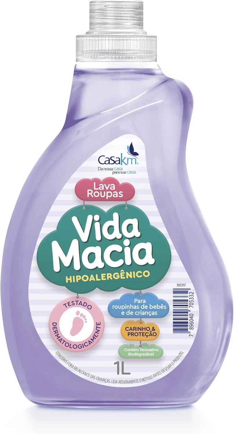Casa Km Lava Roupas Liquido Vida Macia 1L