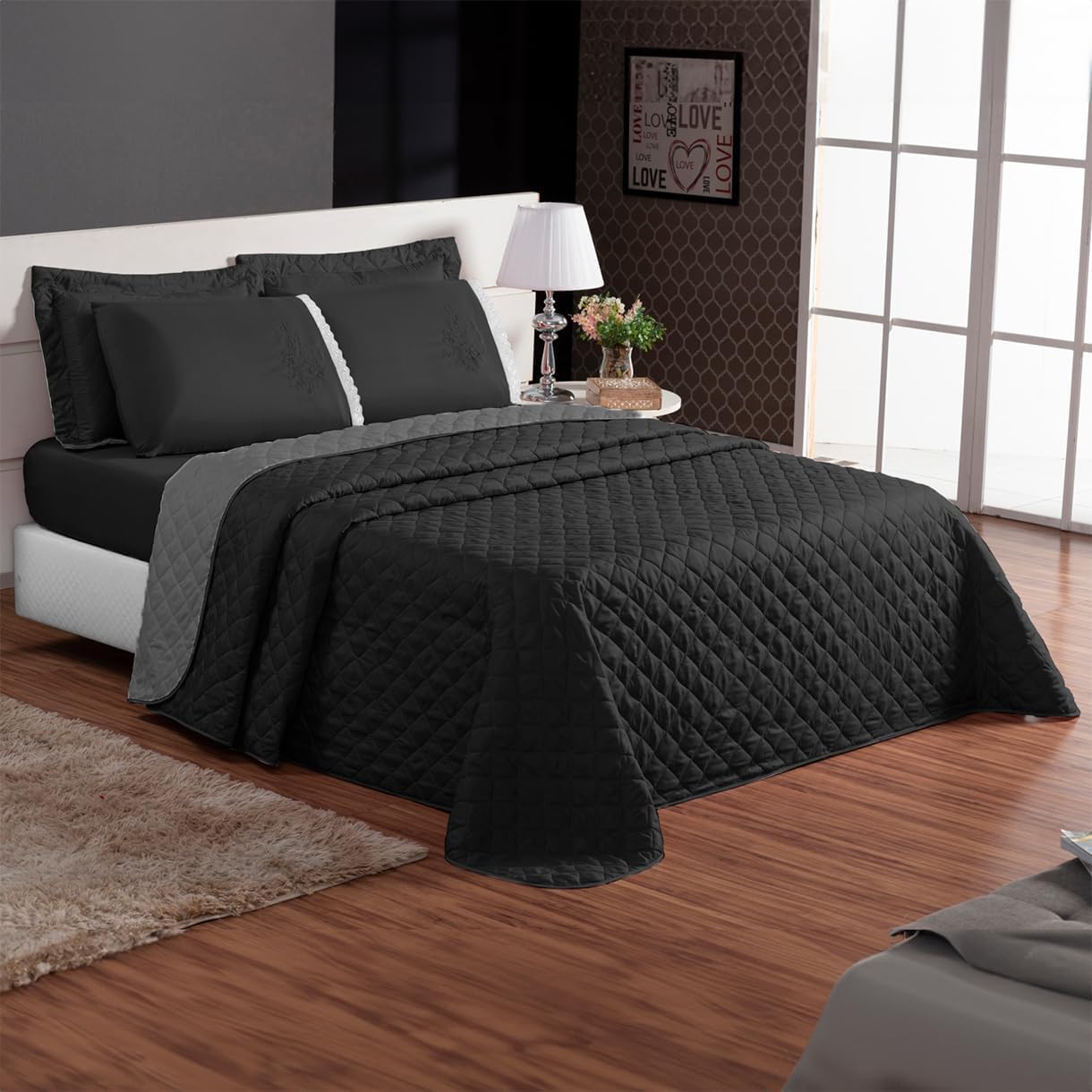 Cobre Leito Colcha para Cama de Casal Queen Dupla face