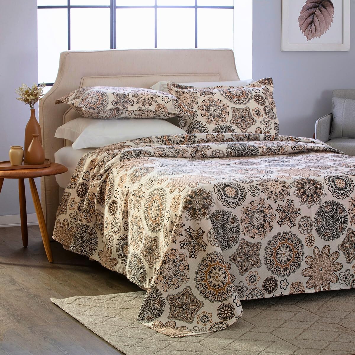 Colcha Piquet Firenze Estampada Queen– Leveza Estilo e Qualidade Acompanha