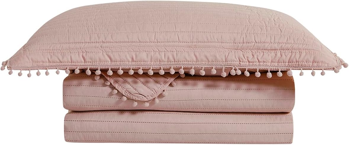 Colcha Pompom rose 220 m x 240 m Casal Camesa