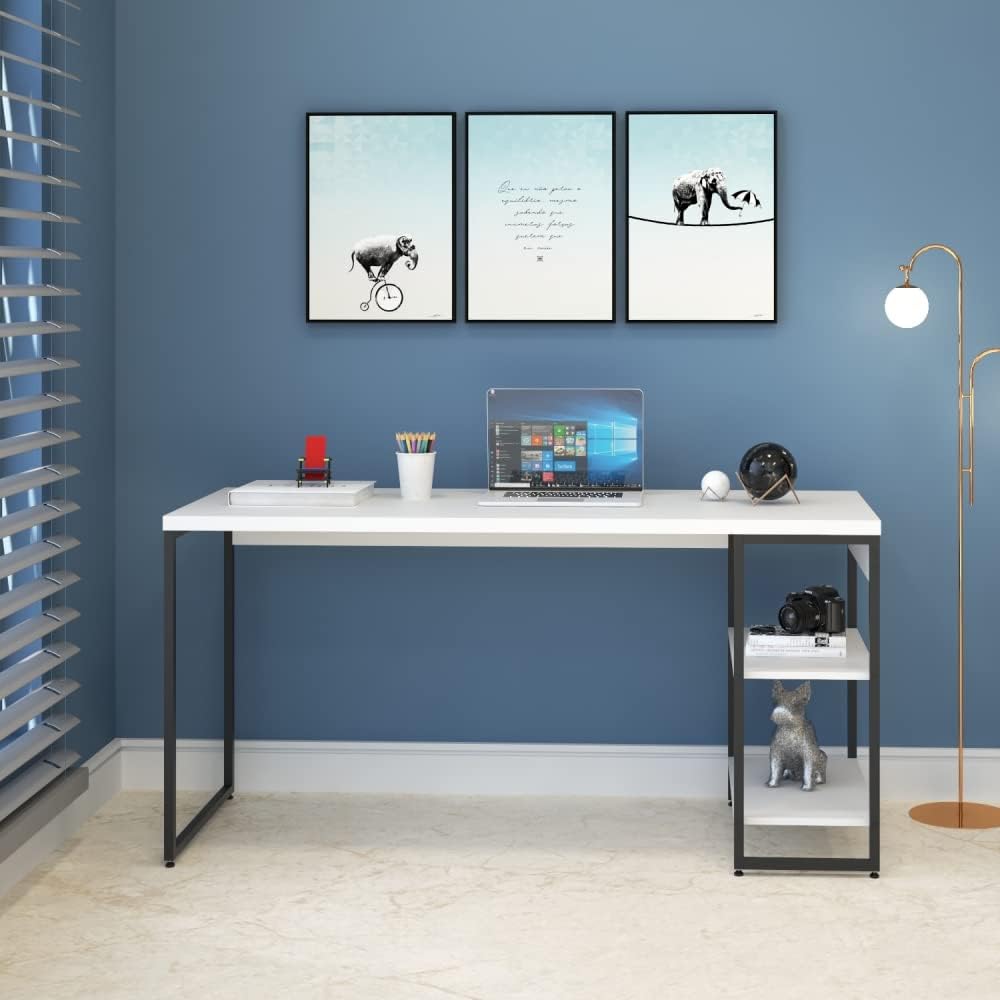 Compace Desing Escrivaninha com Estante Baixa 2 Prateleiras 150m Dynamica