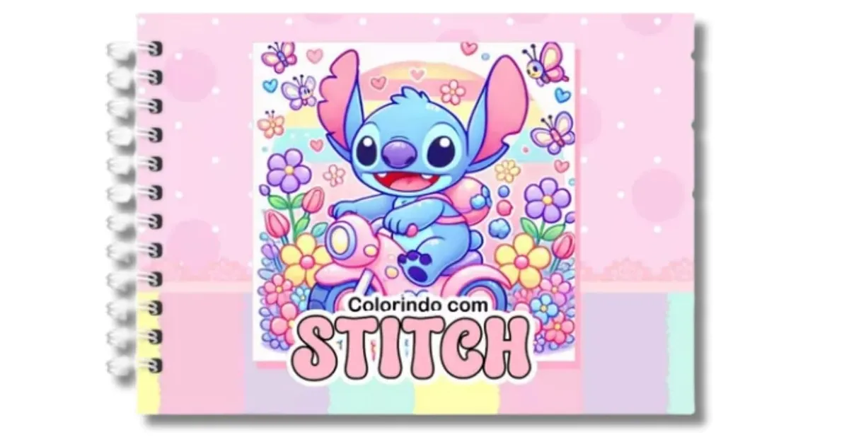Conheça o Livro de Colorir Stitch Capa Dura que Está Conquistando Crianças e Adultos.fw