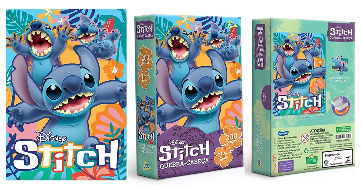 Conheça o Quebra-cabeça Stitch 200 Peças