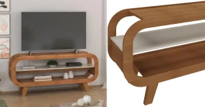 Conheça o Rack THEO Design Curvo que Transforma Sua Sala de Estar