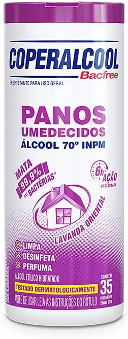 Coperalcool Bacfree Panos Umedecidos 70°Inpm 35Un Lavanda Oriental