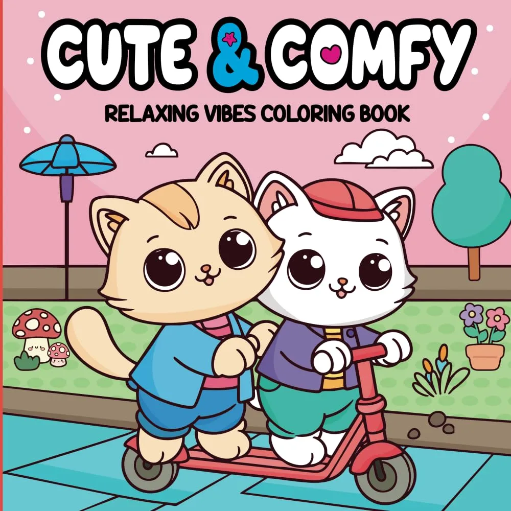 Cute & Comfy Coloring Book for Adults - Bold Easy