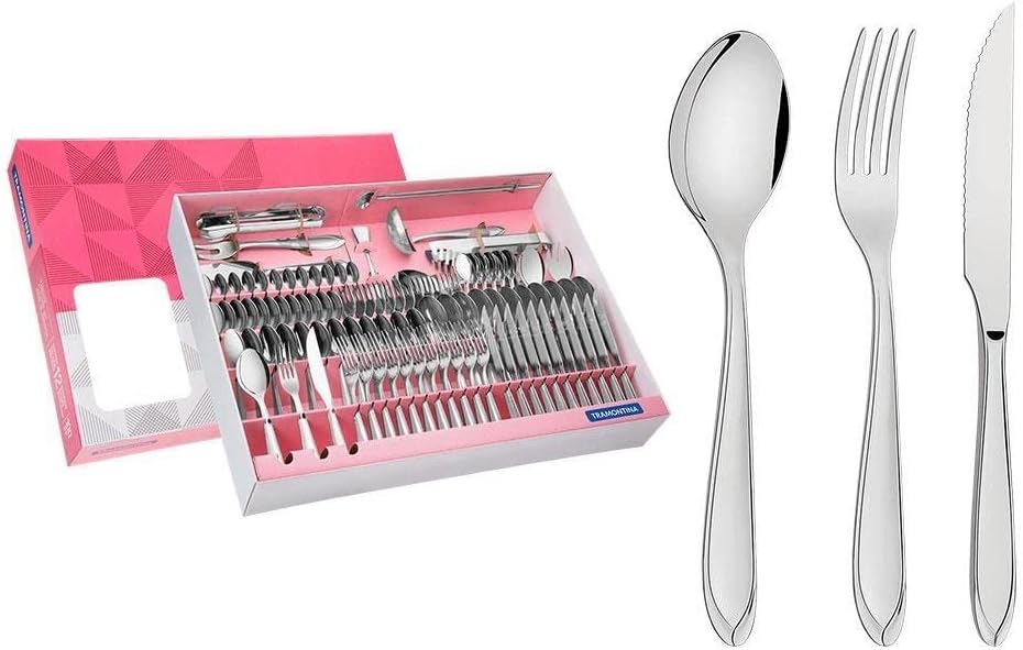 Faqueiro Aco Inox com 100 Pecas Prata Tramontina