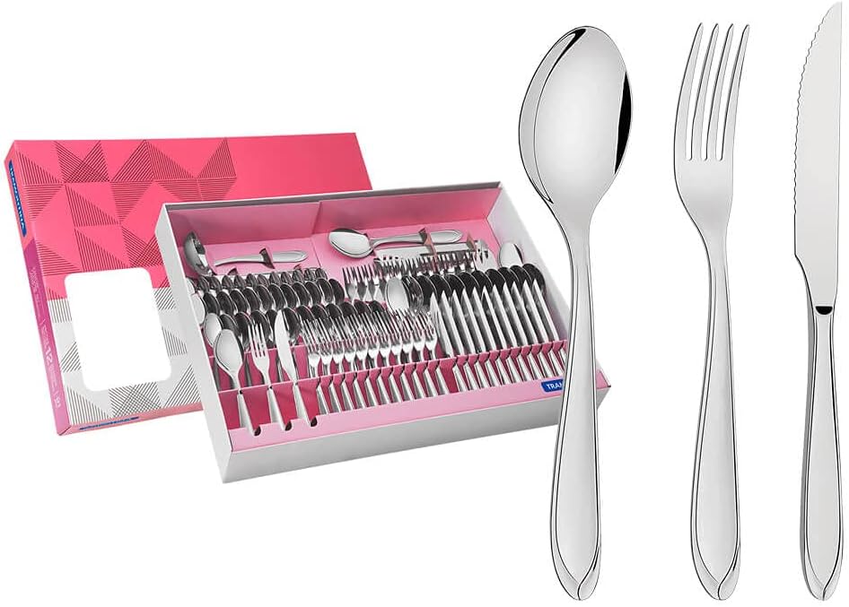 Faqueiro Aco Inox com Faca para Churrasco 91 Pecas Tramontina