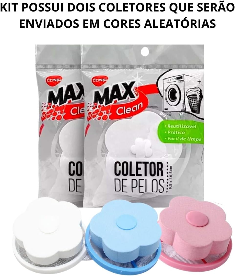 Filtro Coletor Removedor de Pelos Fiapos Flutuante Papa Bolinhas Lavadora