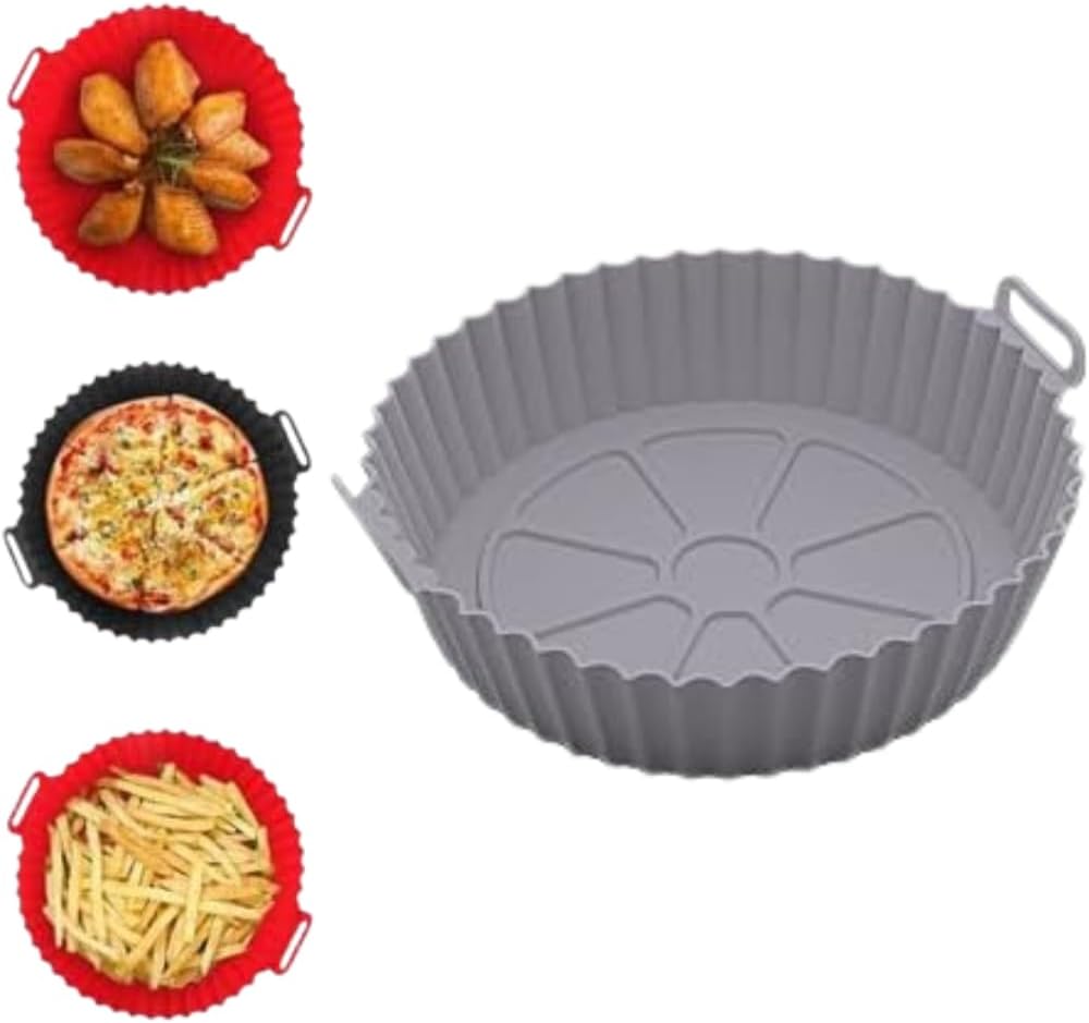 Forma de Silicone para AirFryer Antiaderente Reutilizavel Com Alca Pode