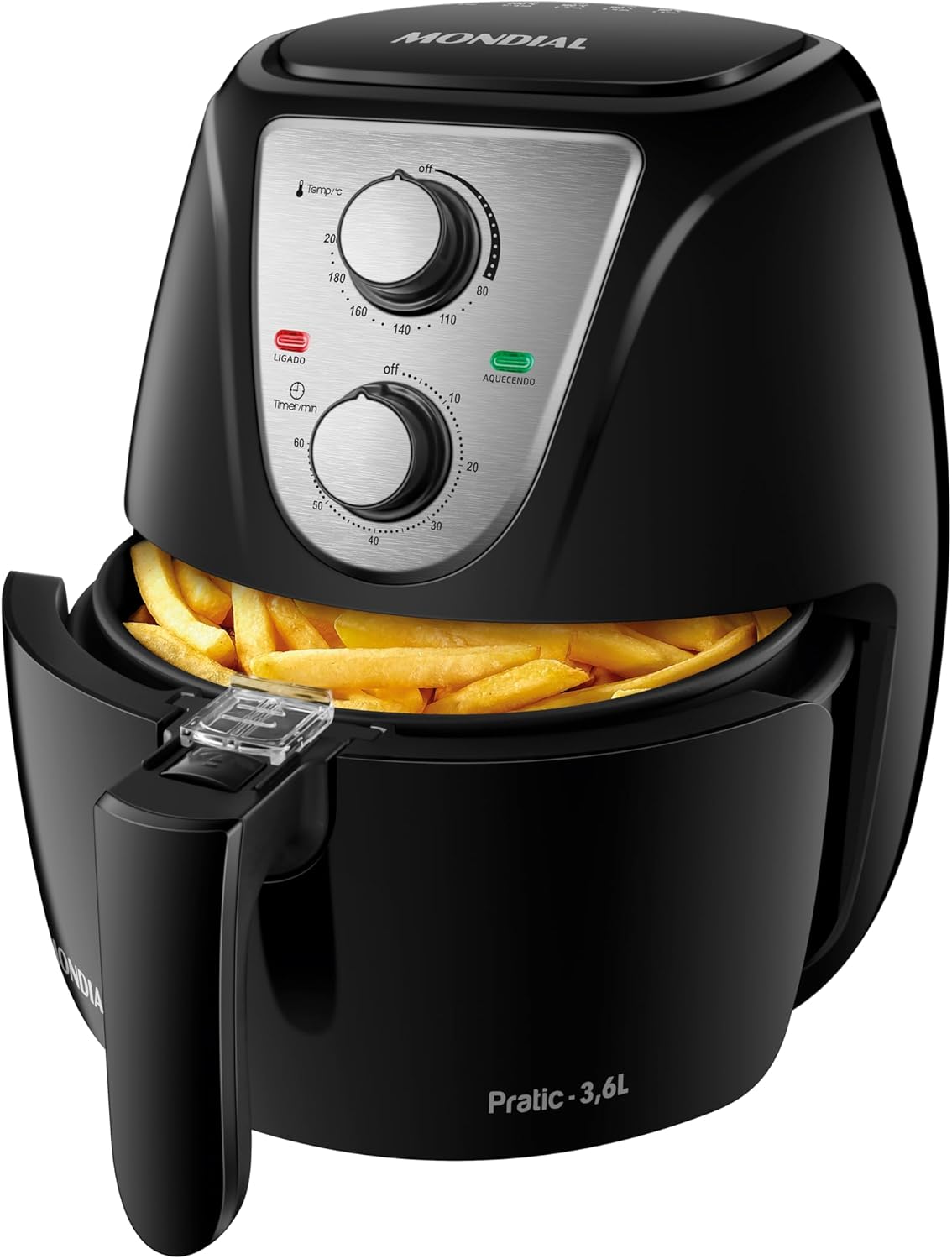 Fritadeira Sem Oleo Air Fryer Pratic 36L Mondial PretoInox 1500W
