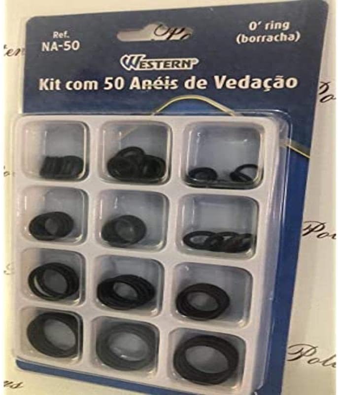Jogo Contendo 50 Aneis de Vedacao Western NA 50 Preto