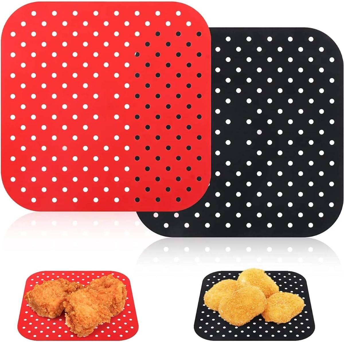 Kit 2 Tapetes Forro Protetor Silicone Air Fryer Fritadeira Reutilizavel
